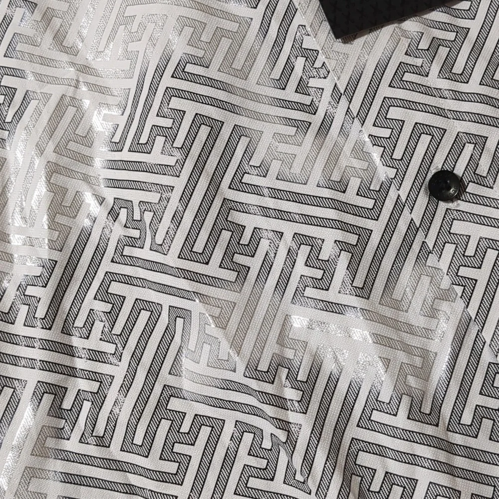 Bespoke Moda Maze Pattern Metallic Long Sleeve Men's dress shirt Size Medium NWT
